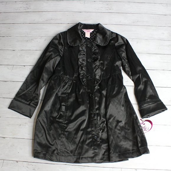 Candies Black Satin Jacket Size M 8 Single Breasted Special Occasion - Picture 1 of 8